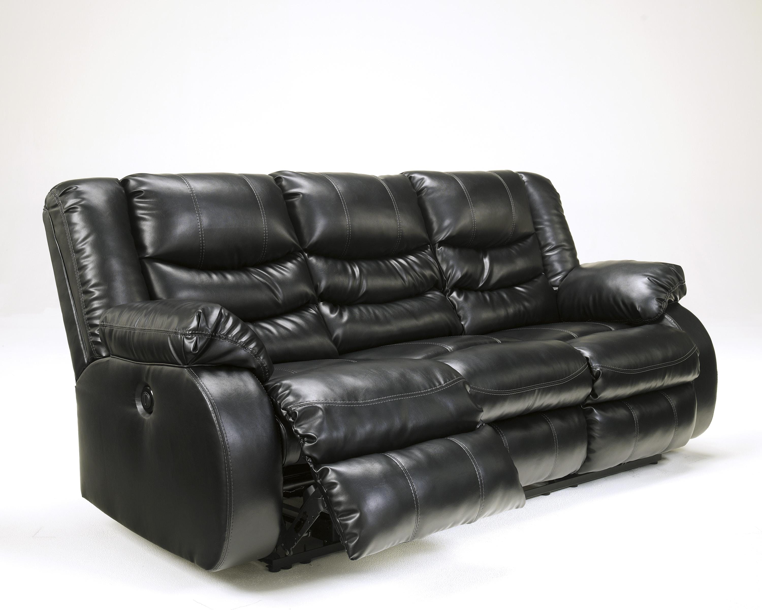black and white leather reclining sofa