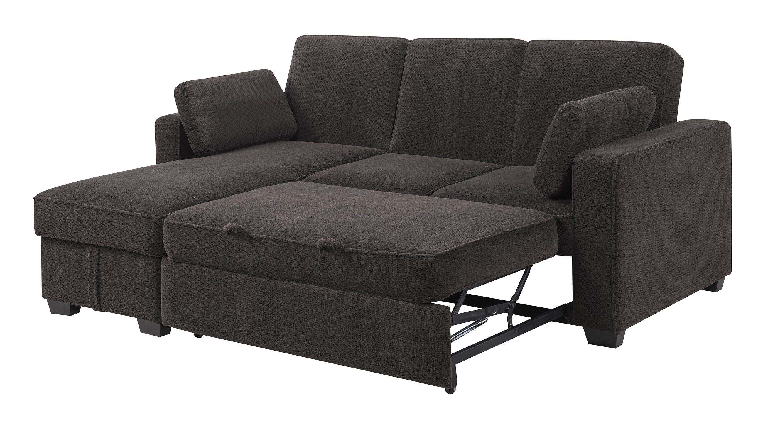 Chaela Sectional Convertible Sofa Dark Grey by Serta Lifestyle
