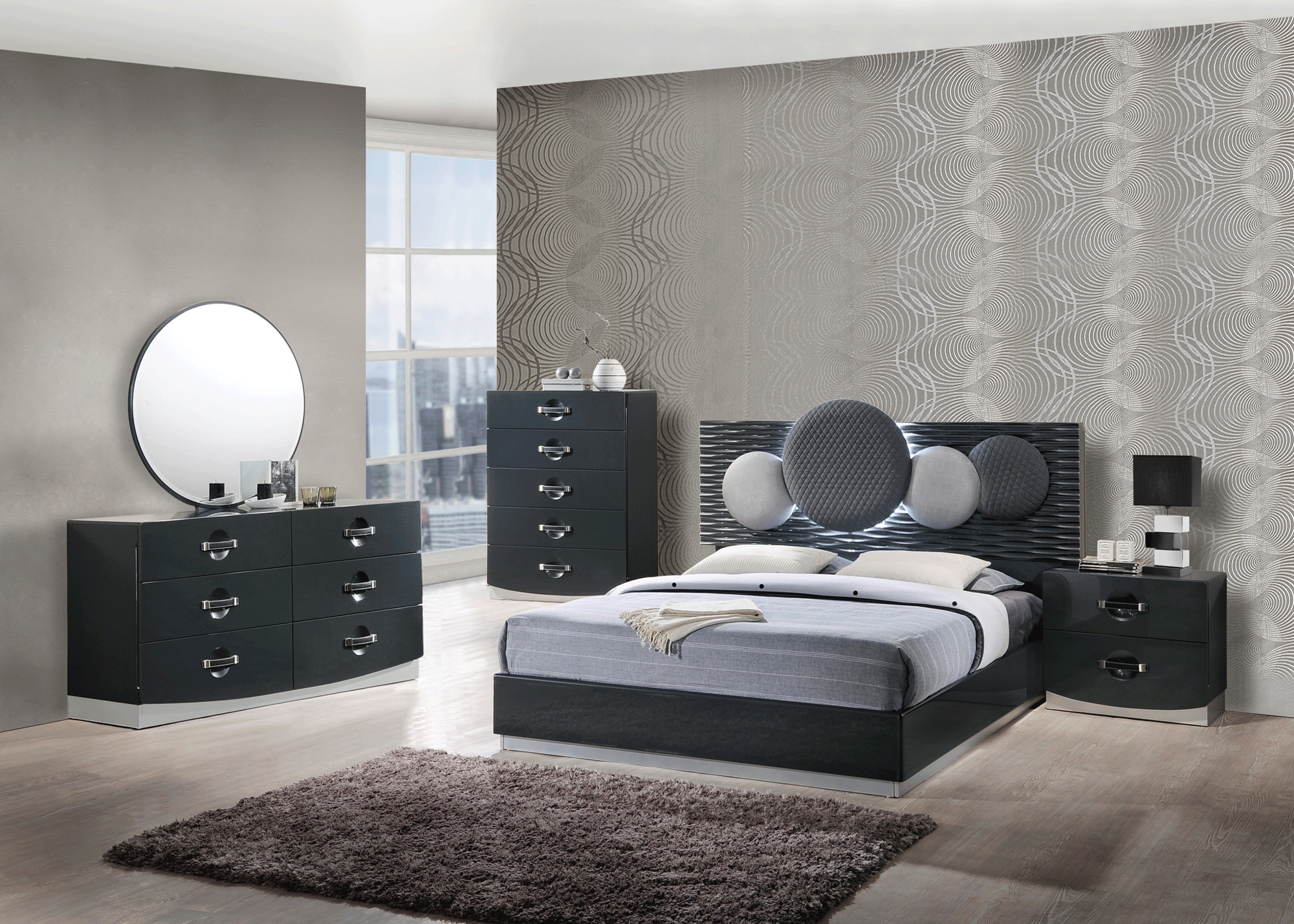 grey gloss bedroom furniture set
