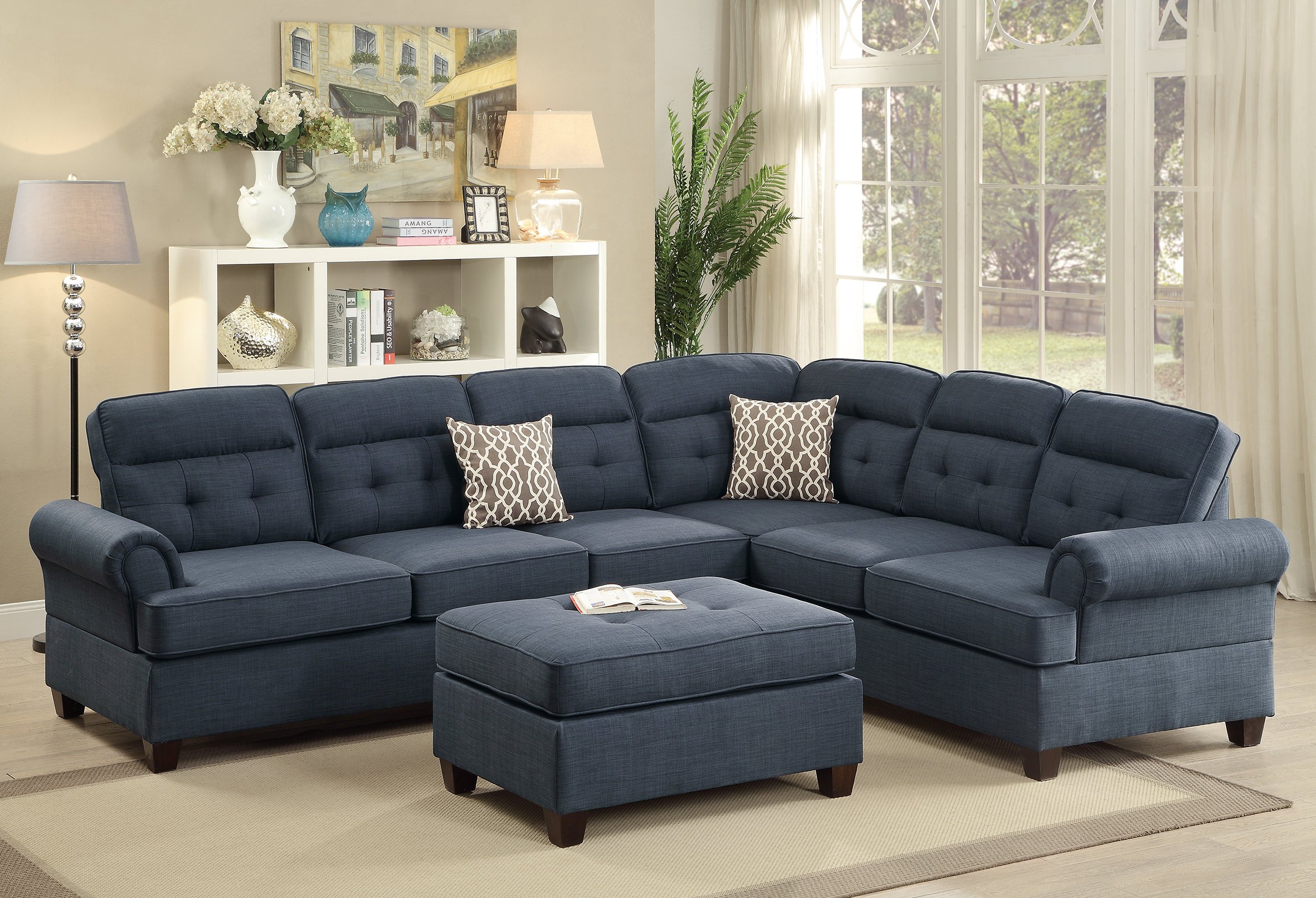 blue microfiber sofa bed sectional