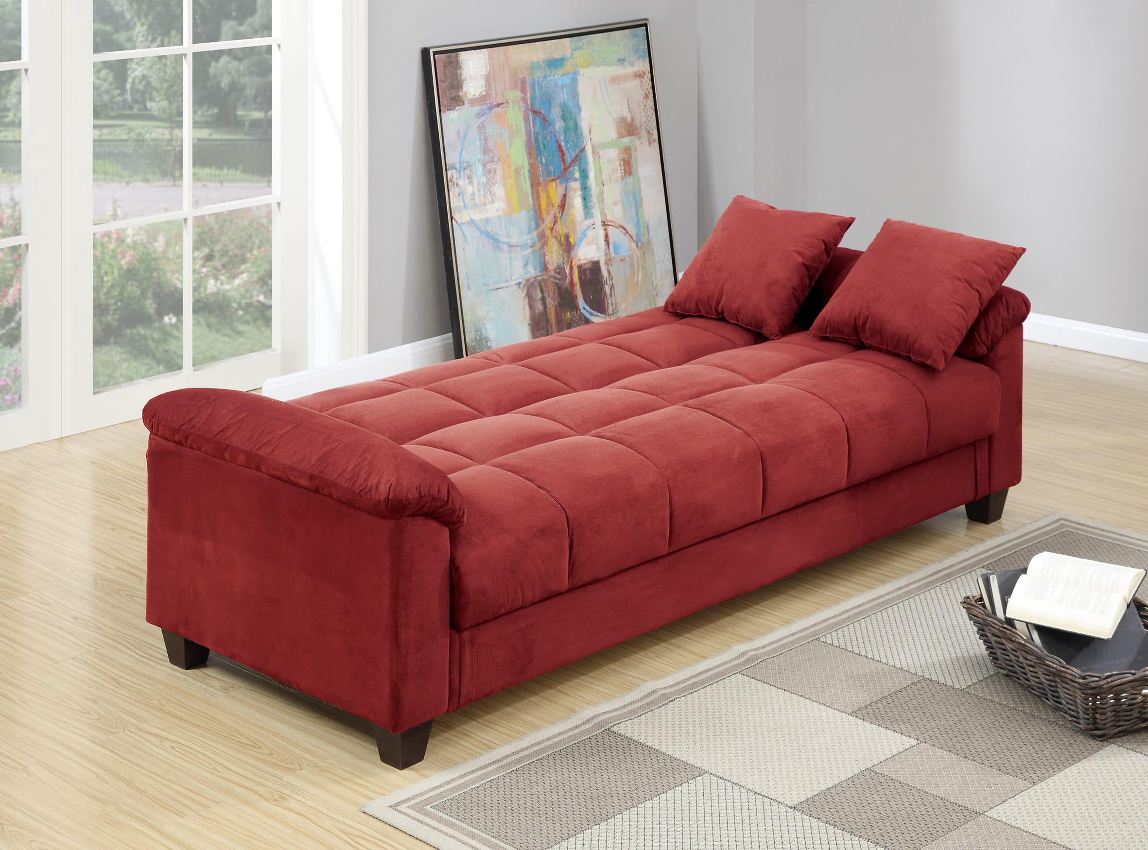 red double sofa bed