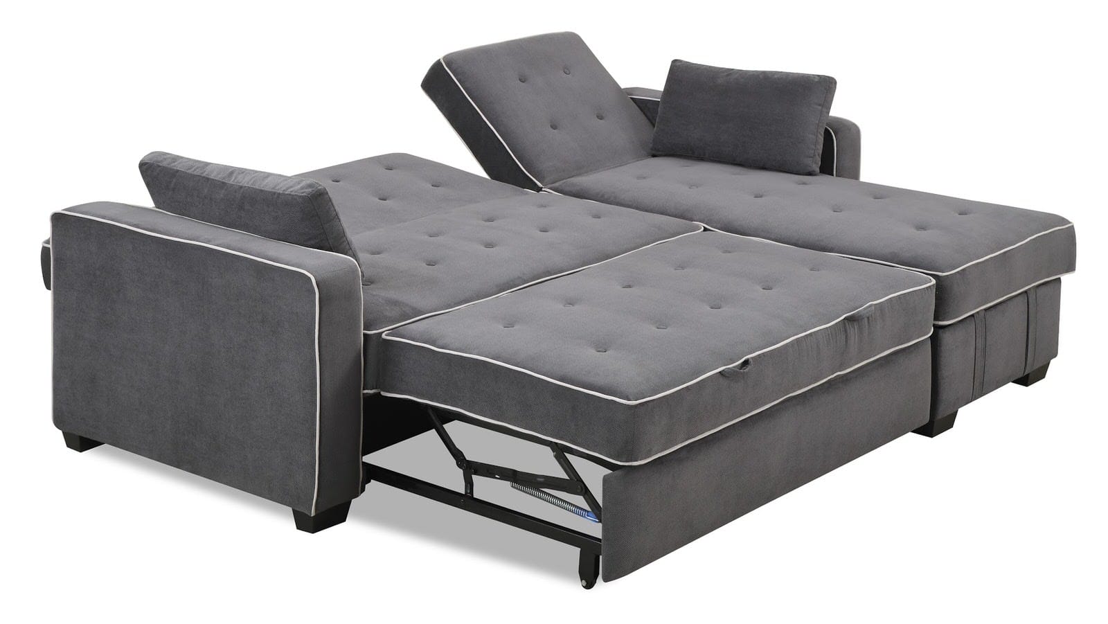 Jaqueline (Leiden) In Charcoal Grey Bed Chaise Angled 