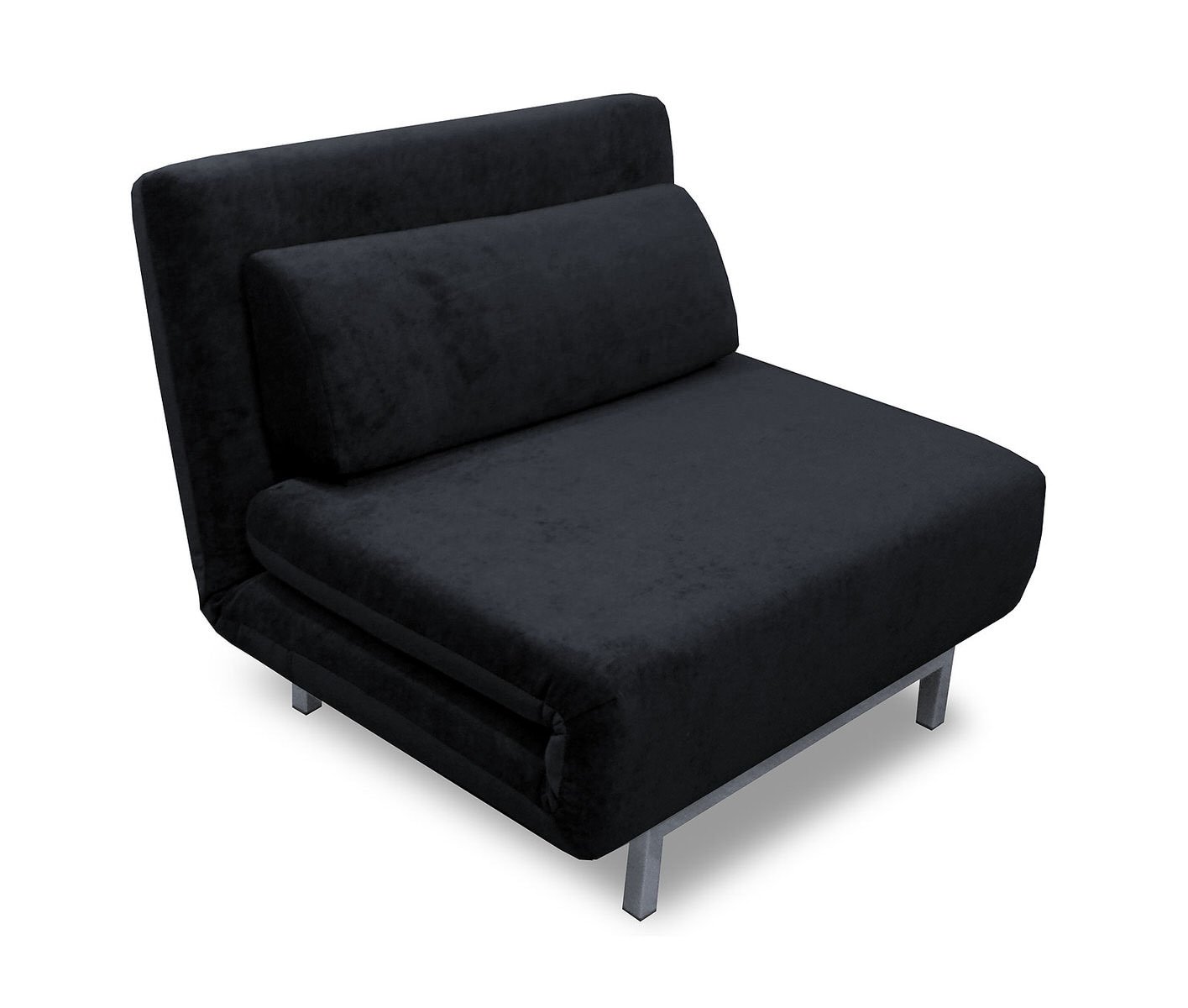 Convertible Black Chenille Chair-Bed LK06 by IDO