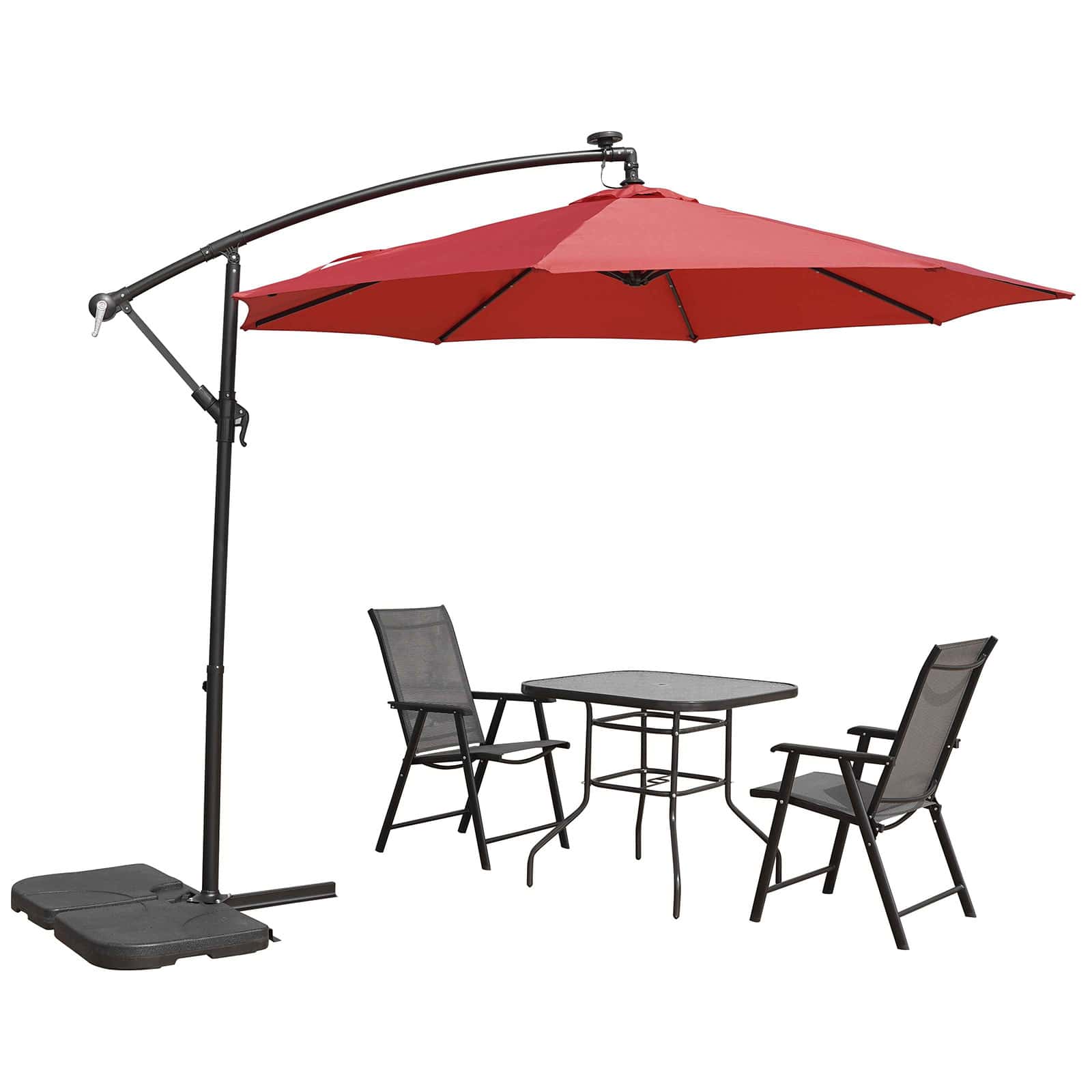 Willry Red Modern Outdoor Ft Offset Cantilever Hanging Patio