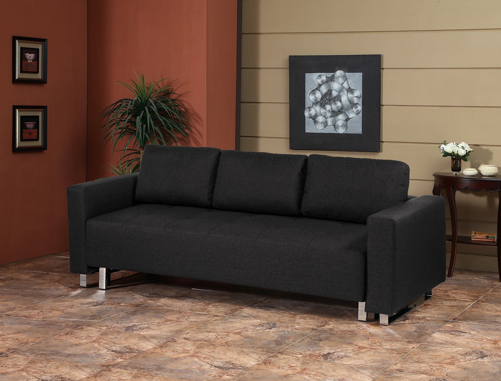 Lincoln Park Convertible Sofa Bed Charcoal by Serta Lifestyle
