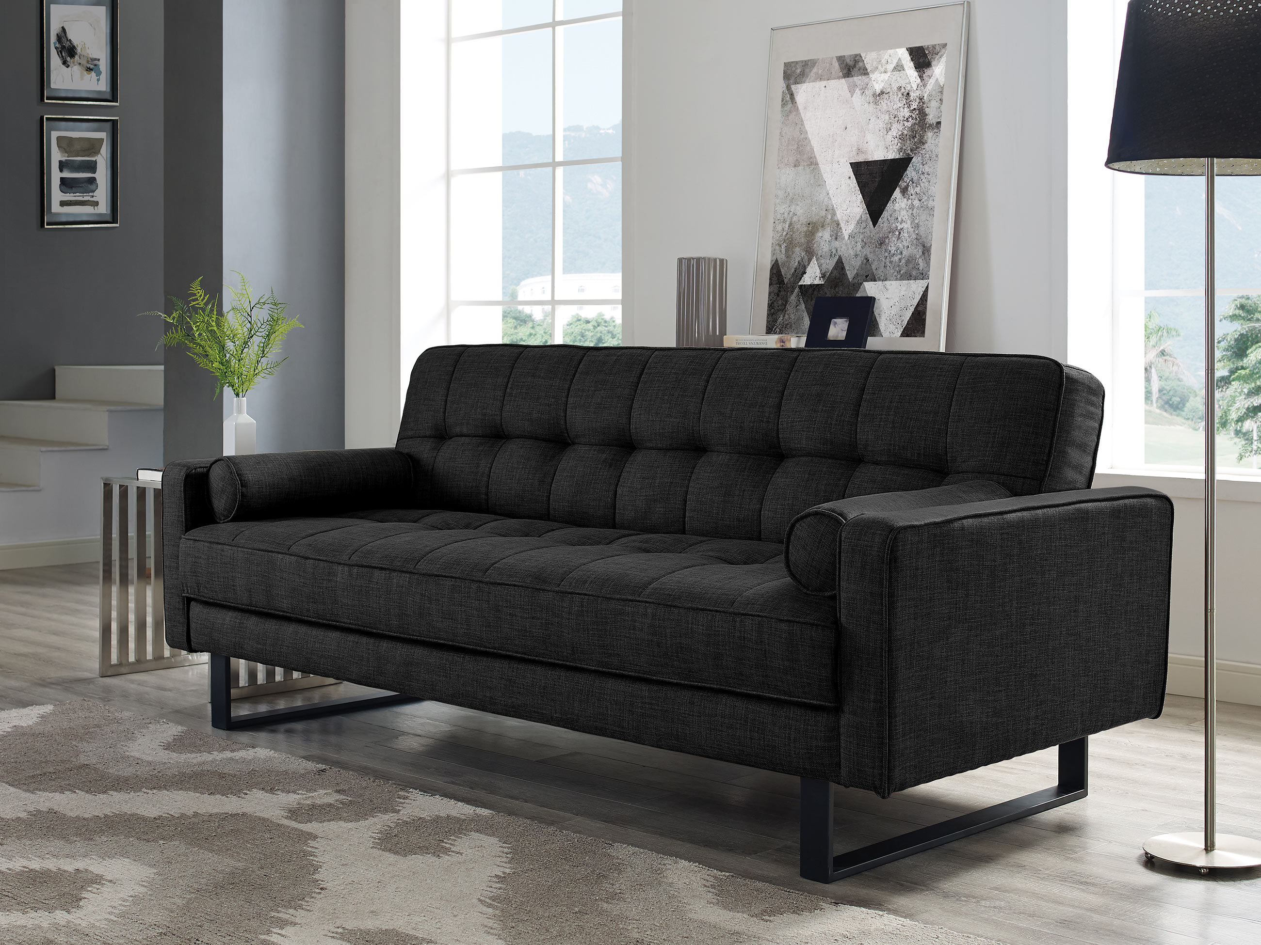 Medina Convertible Sofa Charcoal Grey by Serta Lifestyle