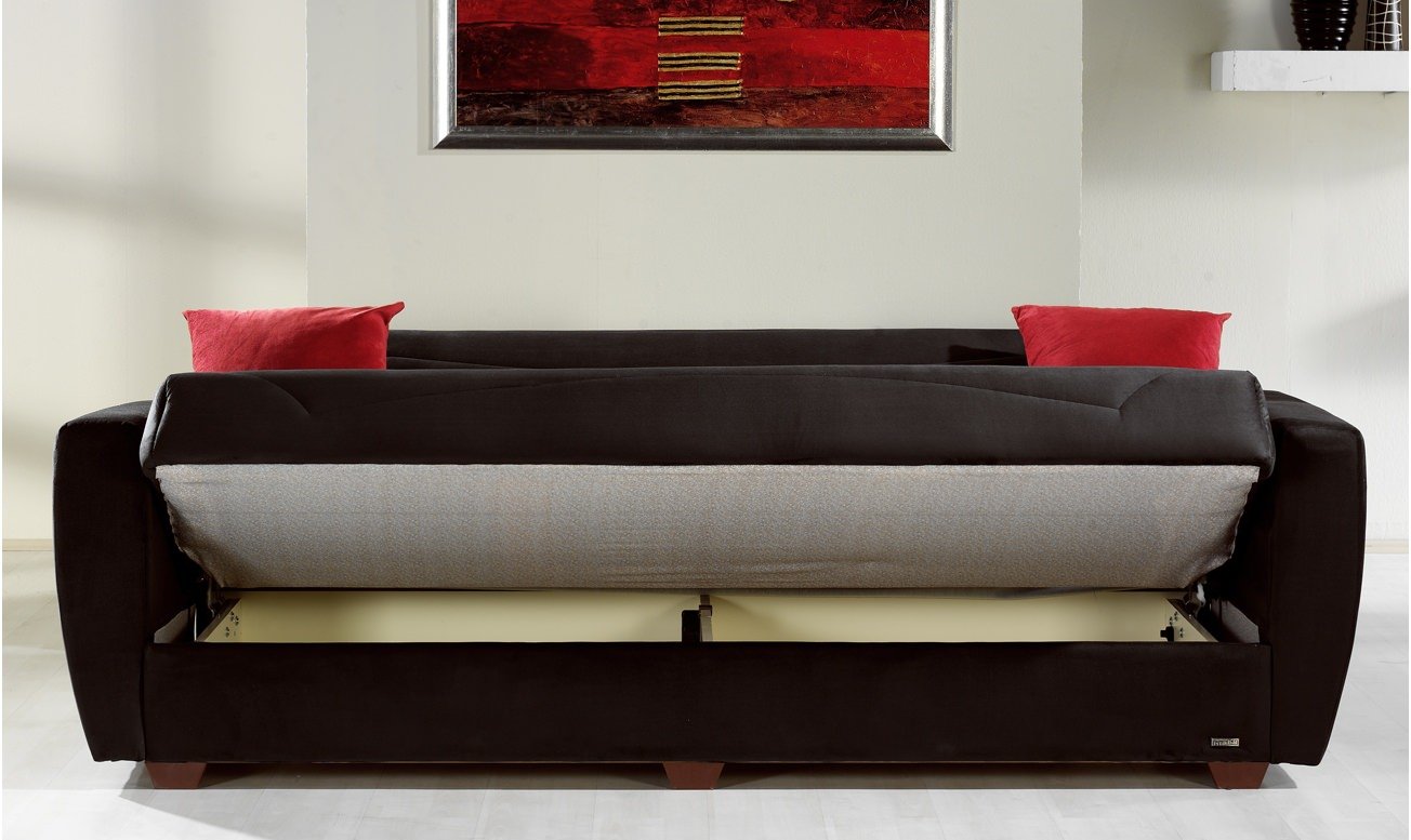 Power Rainbow Black Convertible Sofa Bed By Sunset