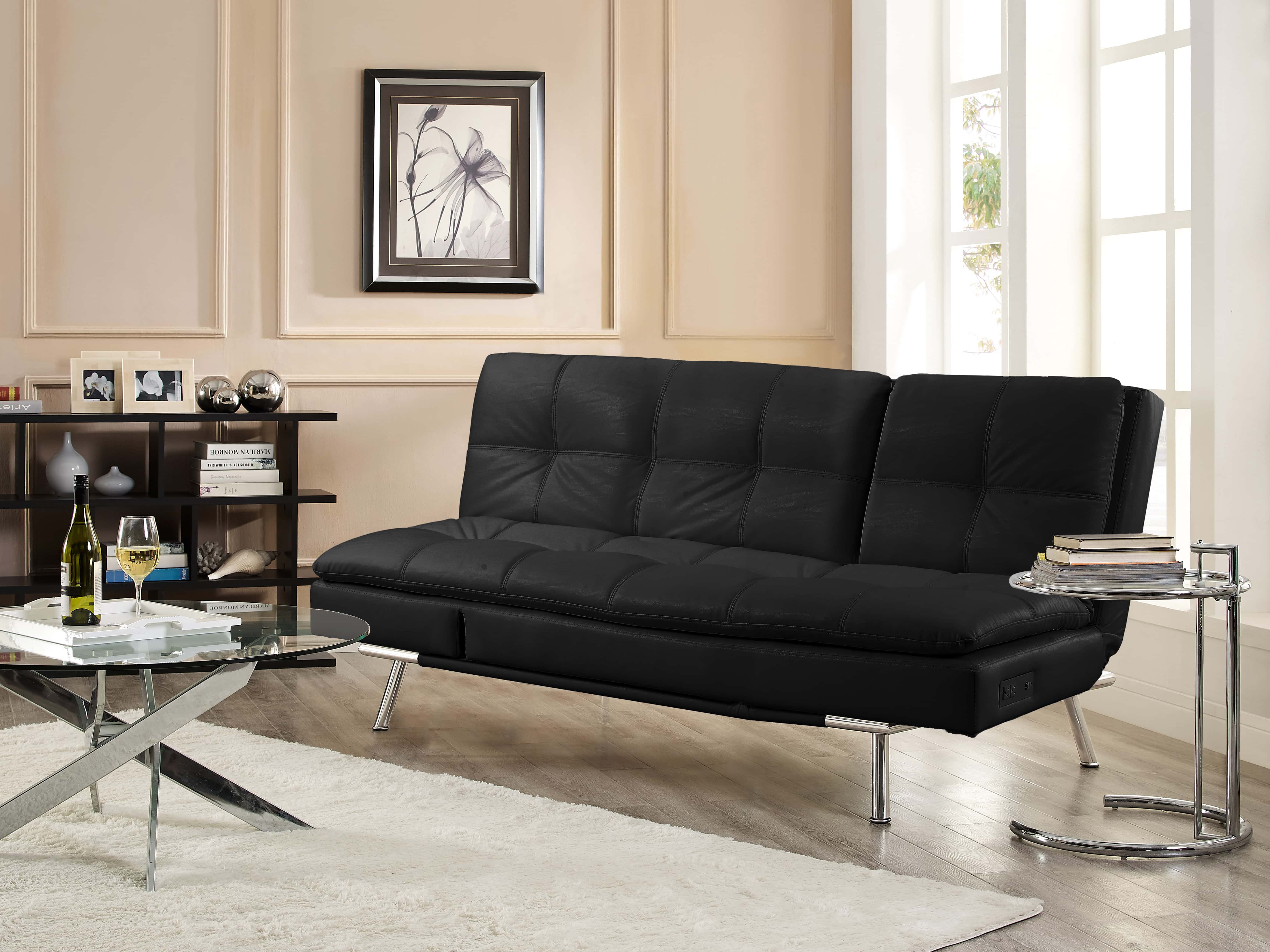 Palermo Convertible Sofa Black by Serta Lifestyle