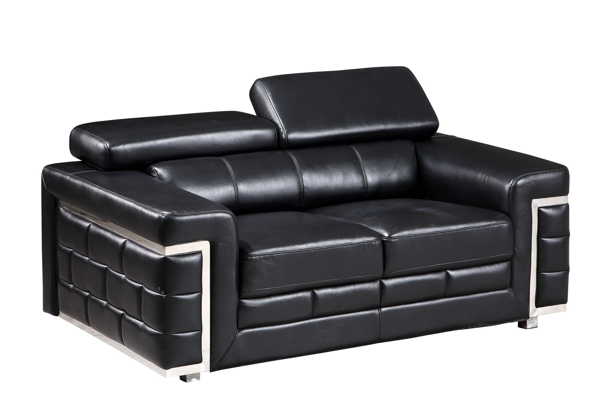 U7940 Black Leather Gel Loveseat by Global Furniture