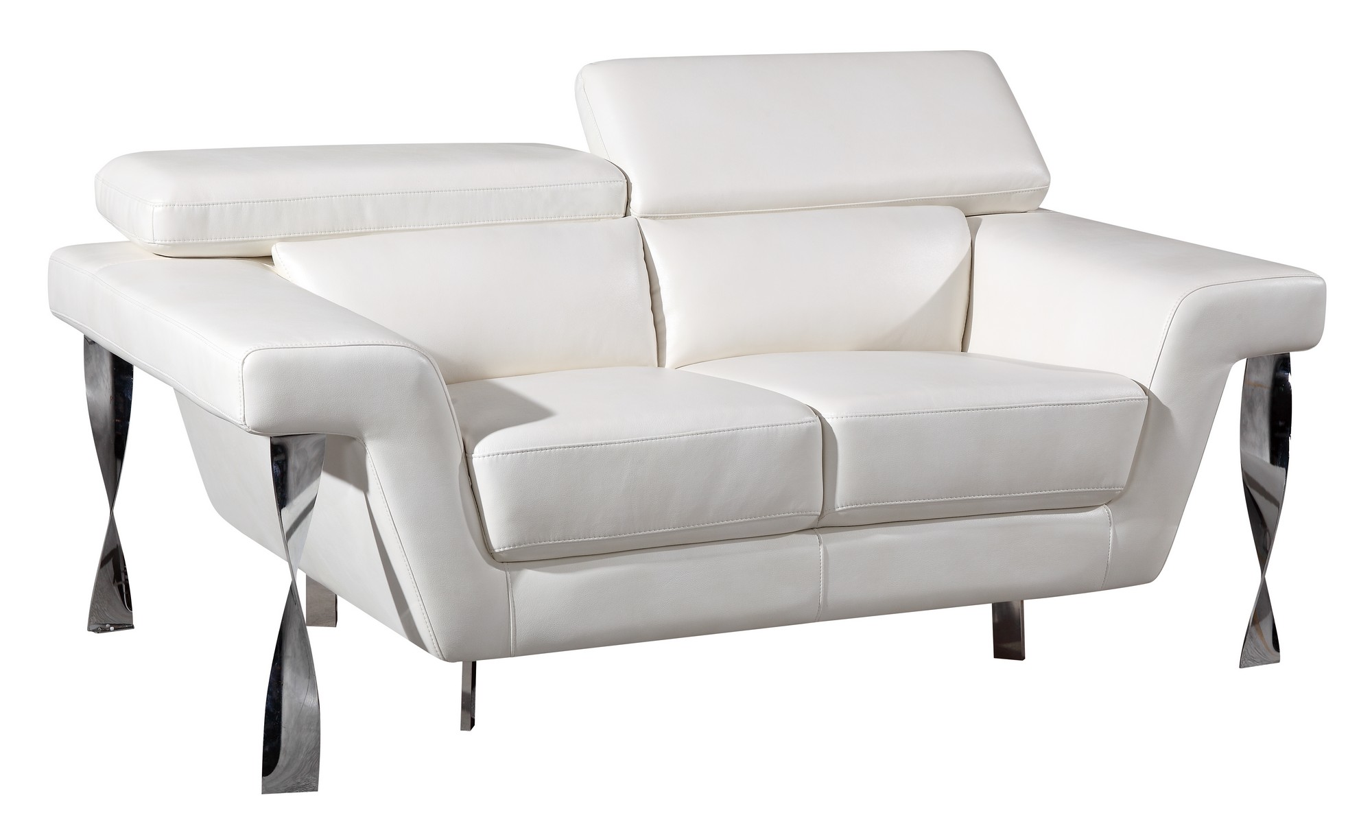 U8180 White Leather Gel Loveseat by Global Furniture
