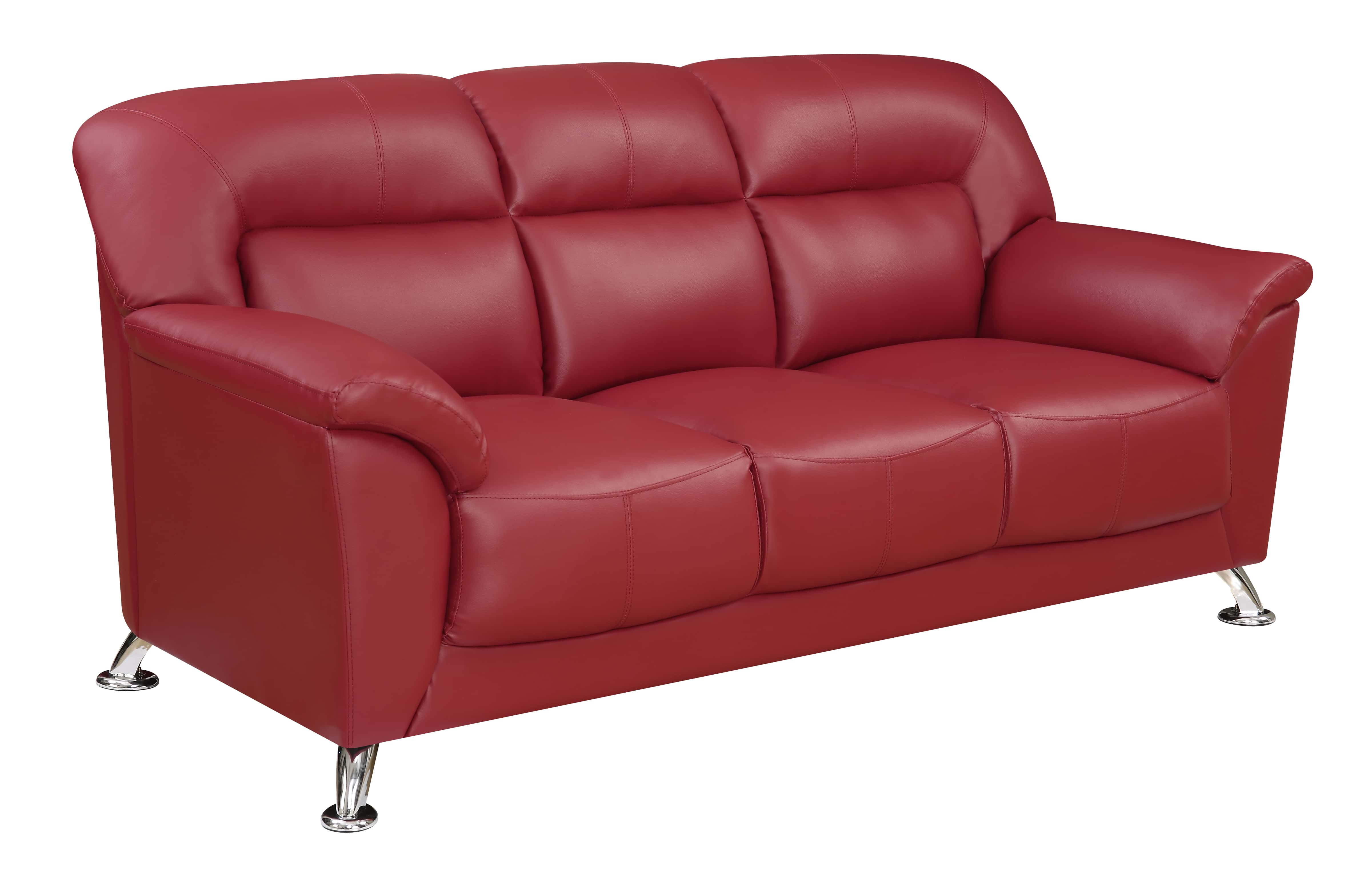 U9102 Red Vinyl Sofa by Global Furniture
