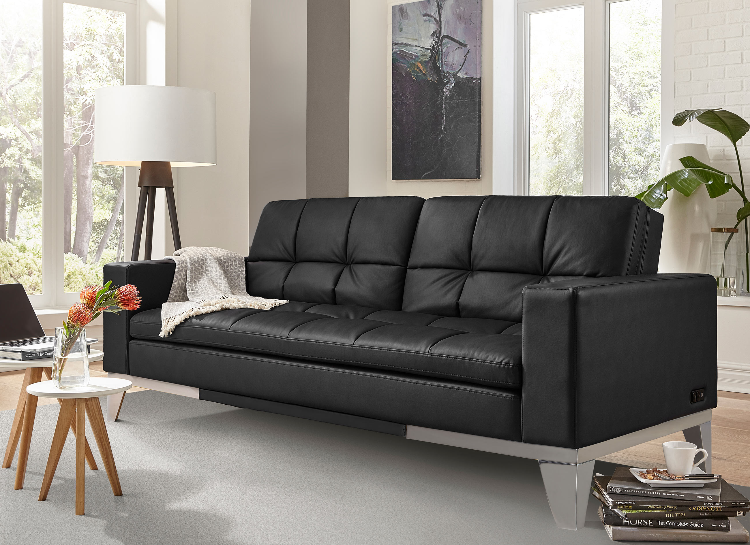 Westridge Convertible Sofa Black by Serta Lifestyle