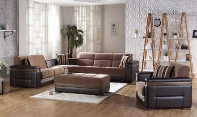 Moon Brown Sectional Sofa by Sunset now available w/Cream Arms