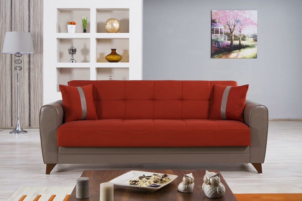 Bella Vista Prusa Orange Convertible Sofa Bed by Casamode