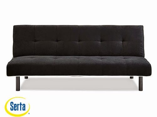 Xoom Convertible Sofa Black w/White Piping by Serta / Lifestyle