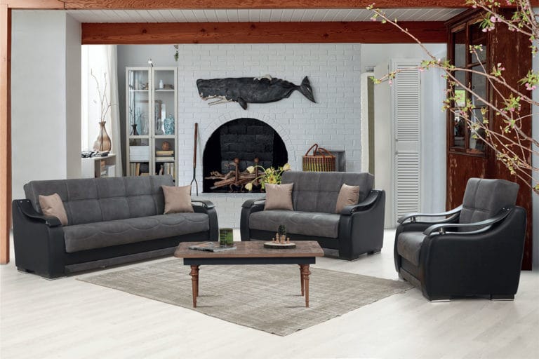 A Set of Sofa, Loveseat, and Chair