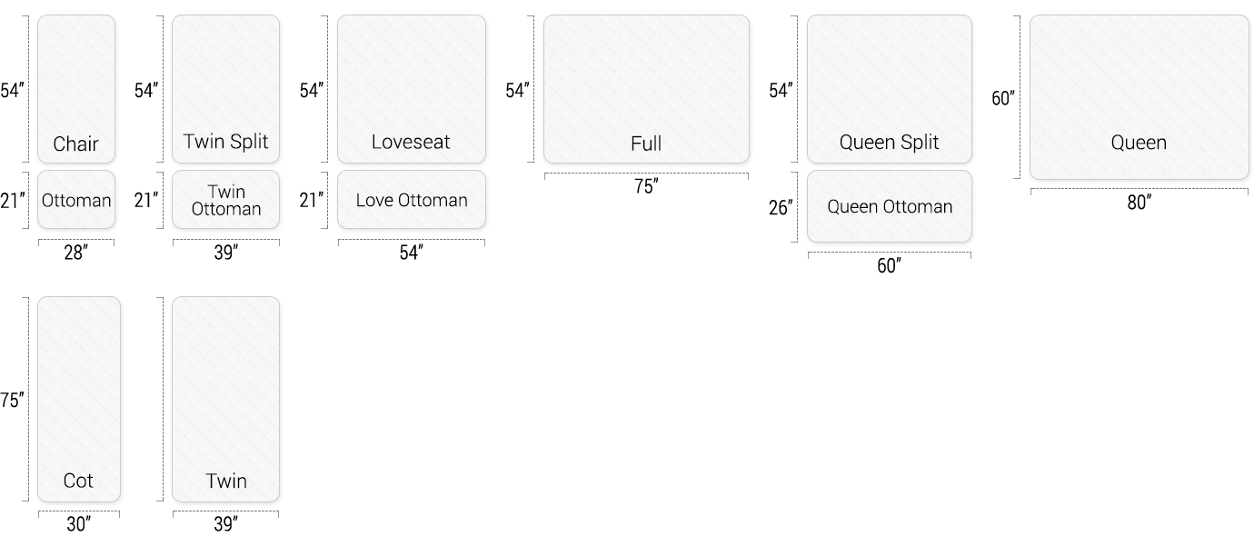 Futon size chart