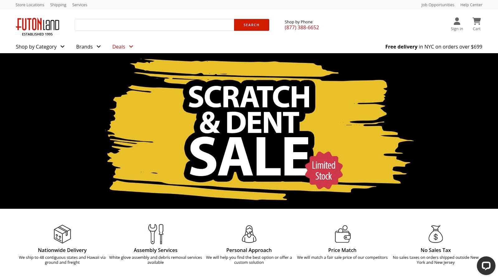 Screenshot from https://futonland.com
