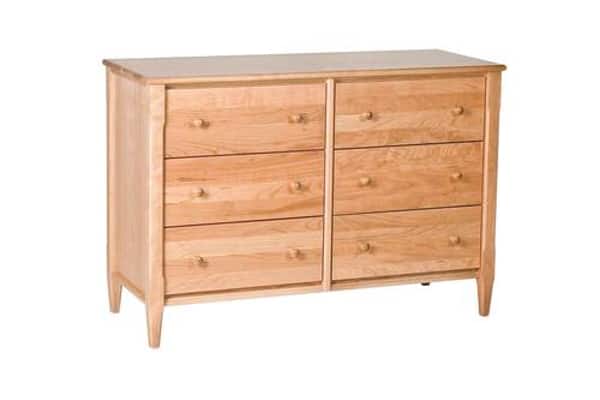Shaker Small 6 Drawer Dresser Natural at Futonland