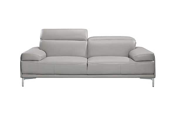 Nicolo Bonded Leather Sofa in Light Grey at Futonland