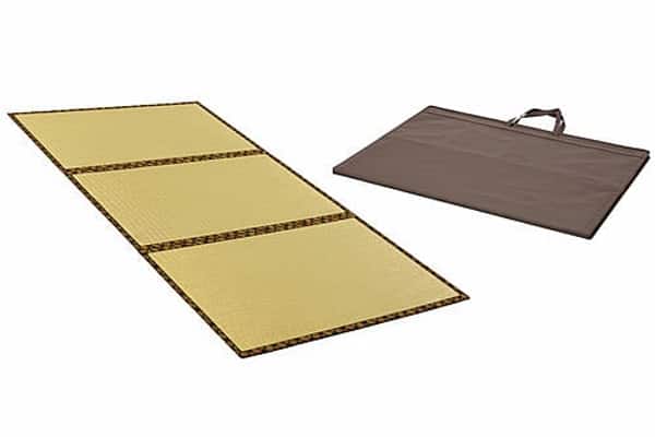 Japanese Folding Twin Tatami Mat with Carrying Case at Futonland