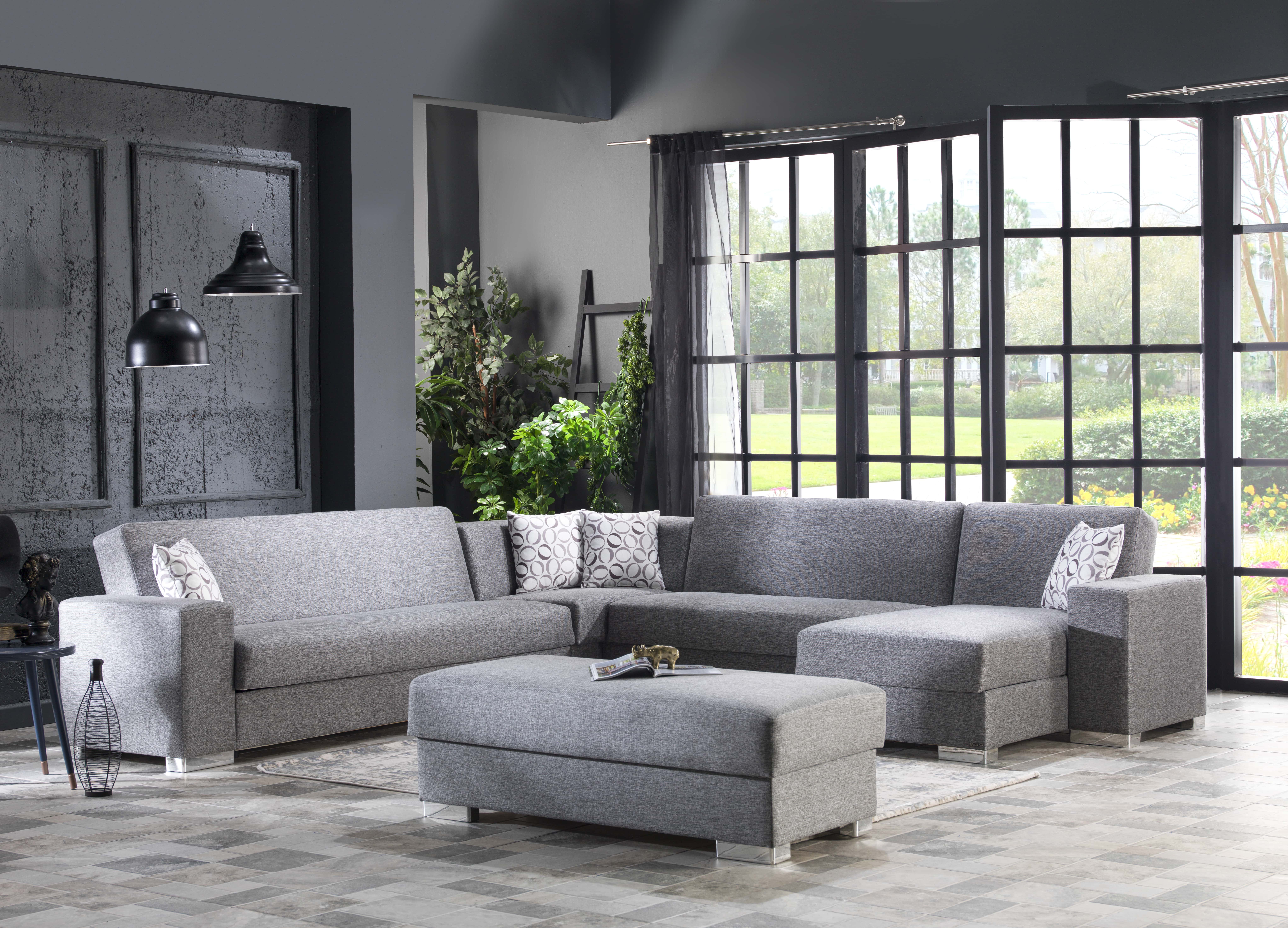 Kobe Diego Gray Sectional Sofa Sleeper (Configuration A) by Istikbal  Furniture