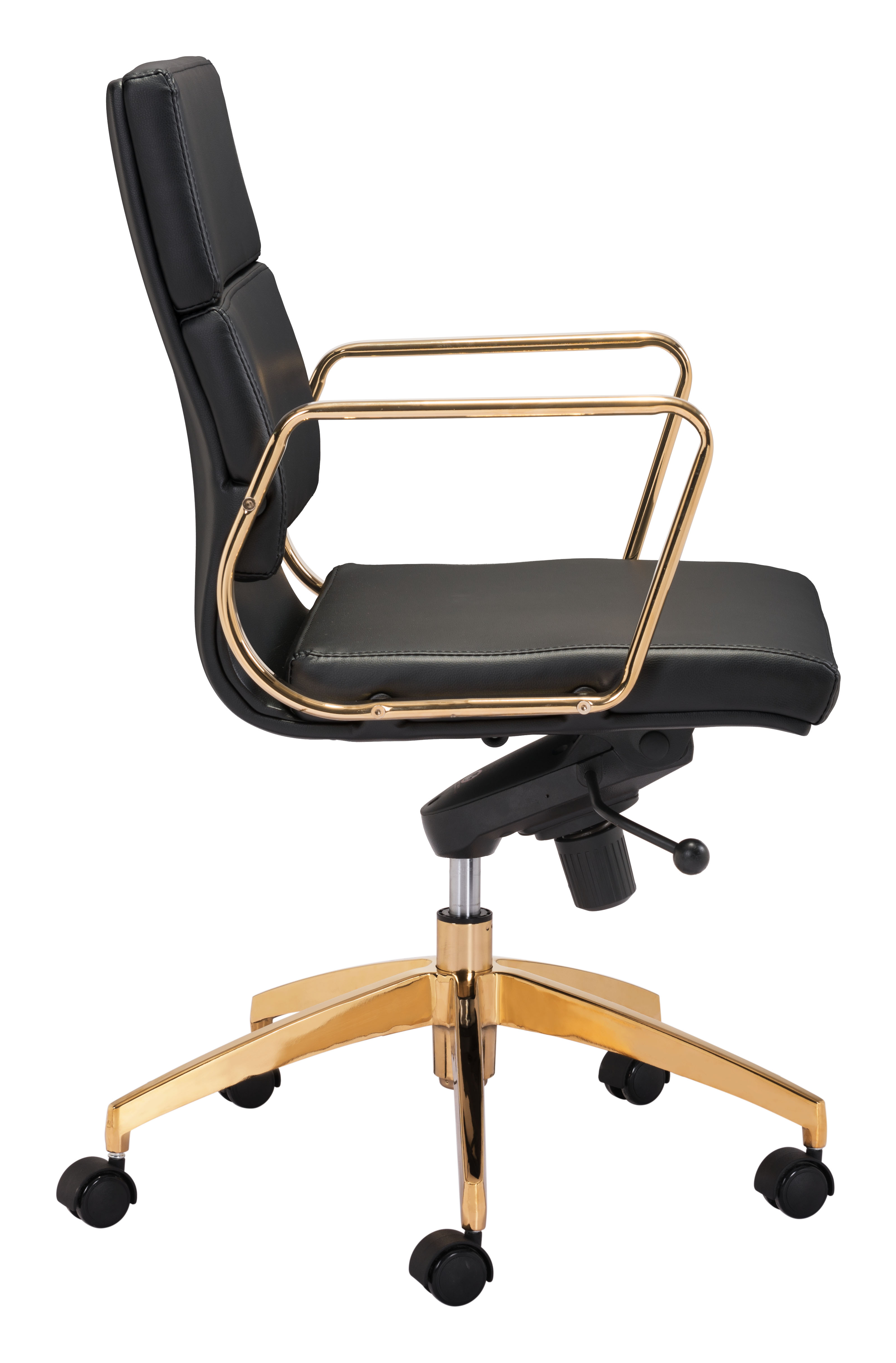 Scientist Low Back Office Chair Black Gold By Zuo Modern