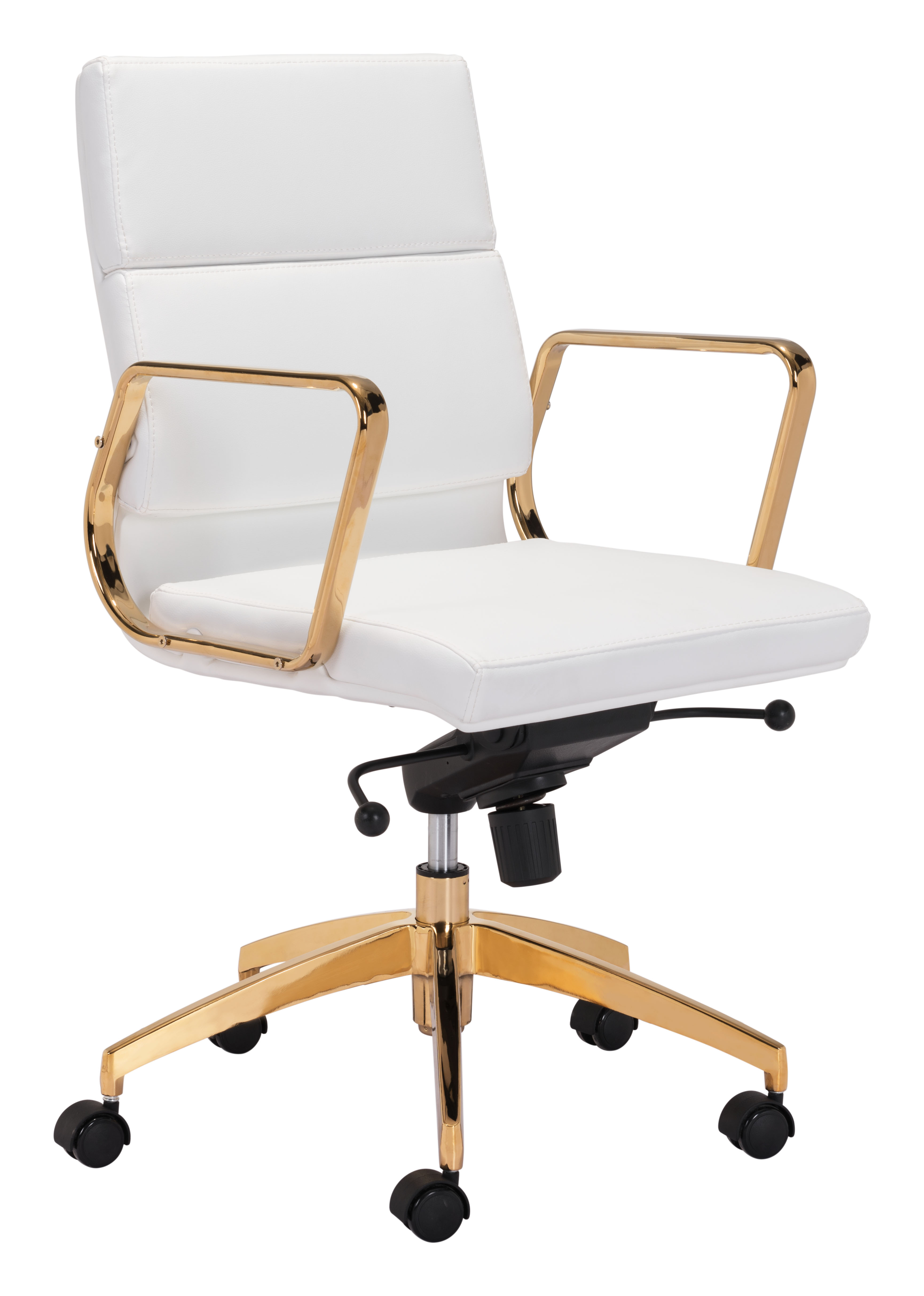 white office chair with gold