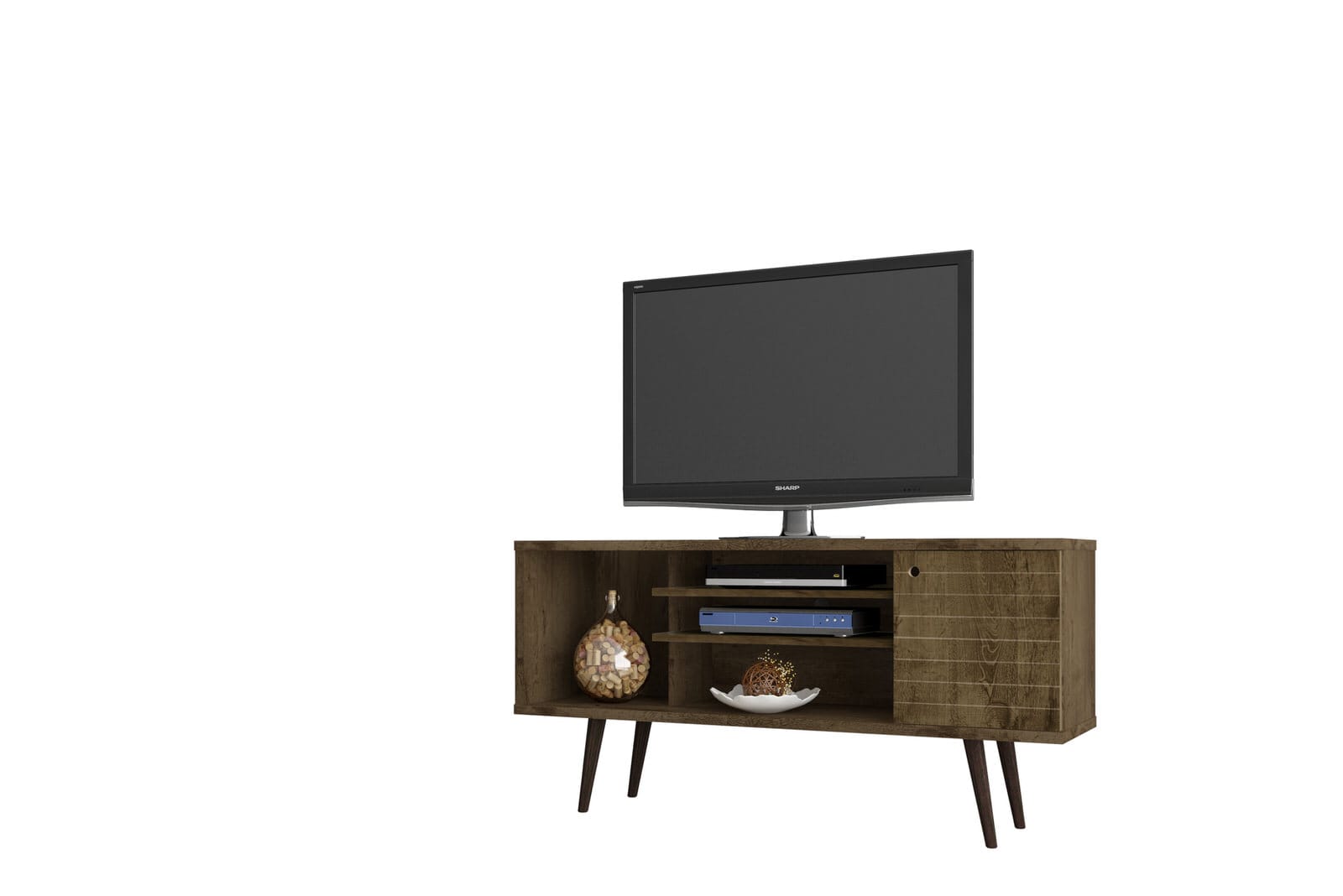 Liberty Rustic Brown 53 14 Inch Mid Century Modern Tv Stand W 5