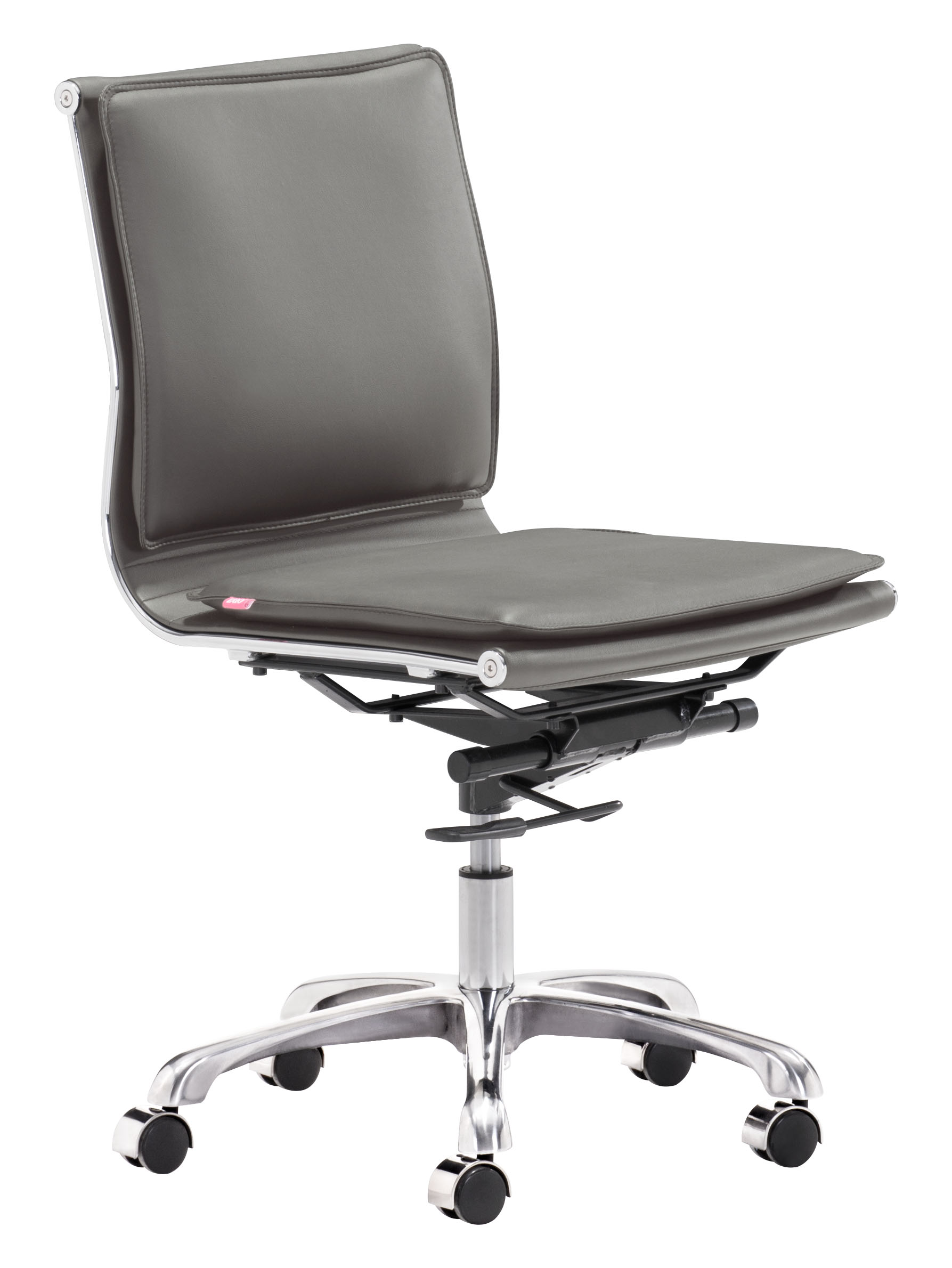 Lider Plus Armless Office Chair Gray by Zuo Modern