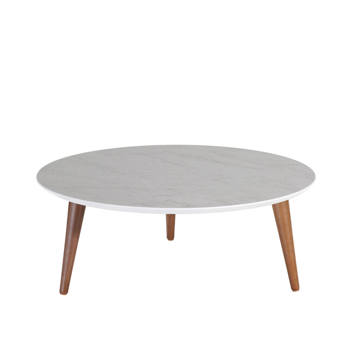 Moore 23.62" Grey Round Low Coffee Table by Manhattan Comfort.