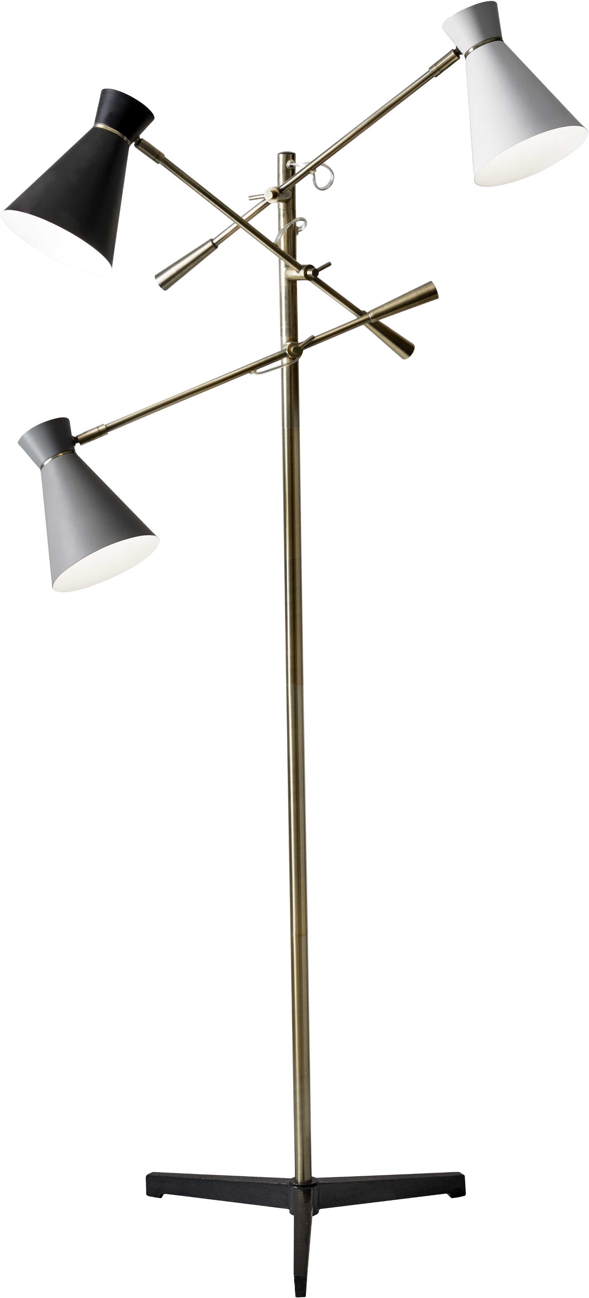 Lyle 3 Arm Floor Lamp Brass By Adesso Furniture