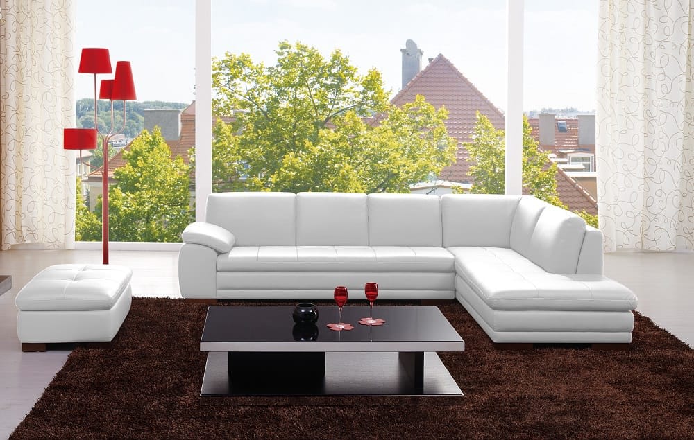 625 Premium Italian Leather Sectional White by J&M Furniture