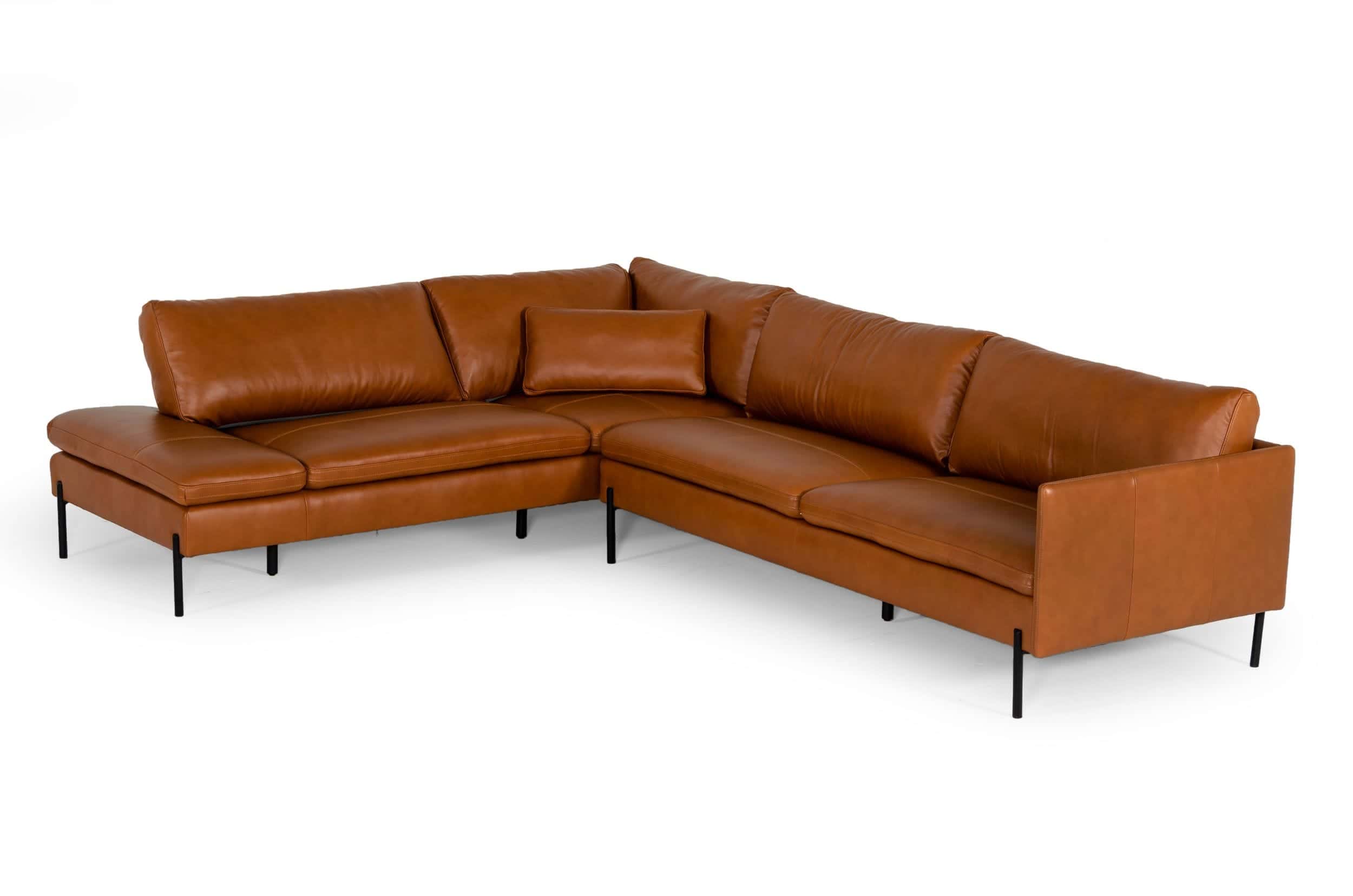 Divani Casa Sherry - Modern Cognac LAF Chaise Leather Sectional Sofa by VIG  Furniture