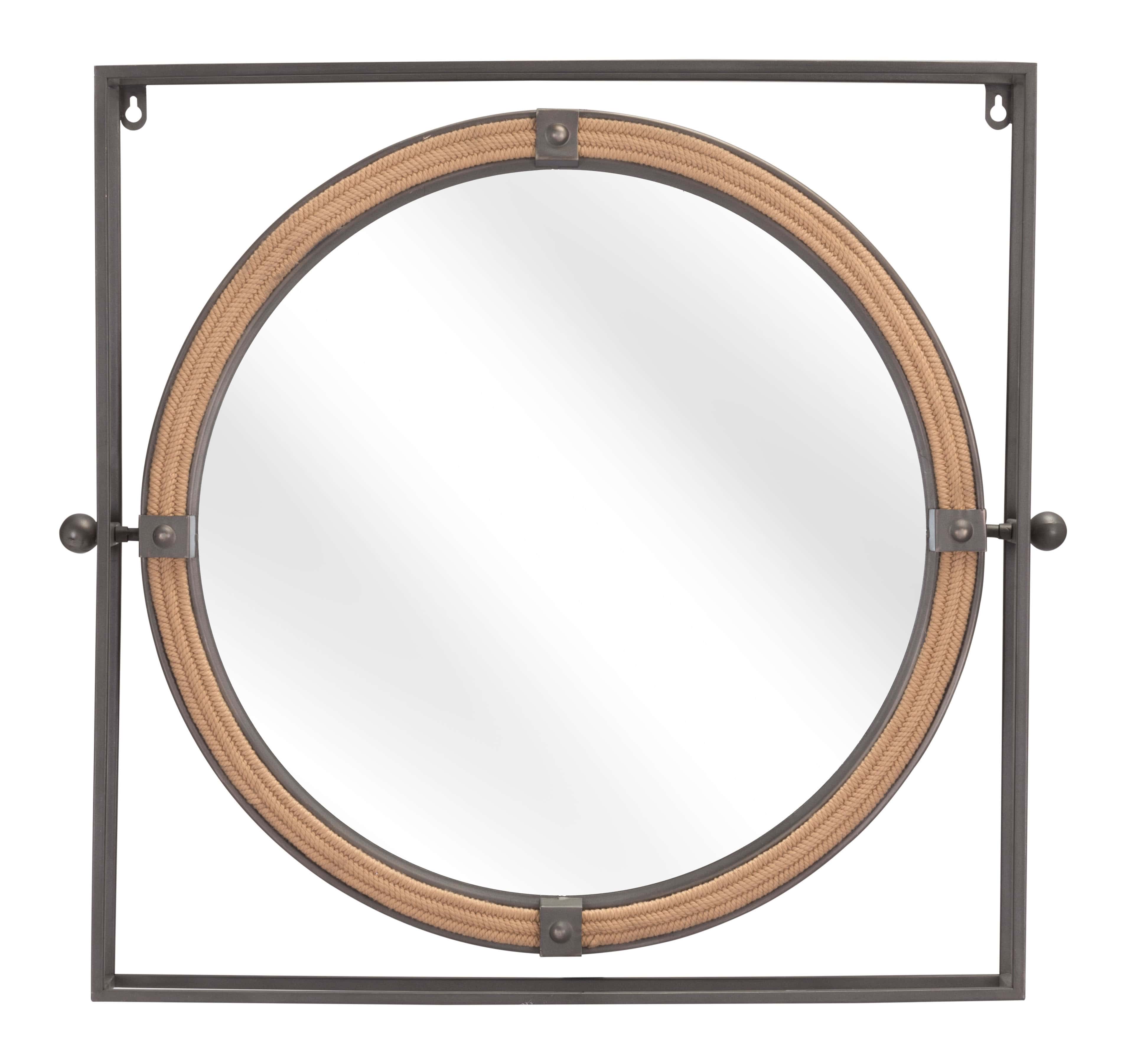 Zuo Modern Luna Black Round Mirror