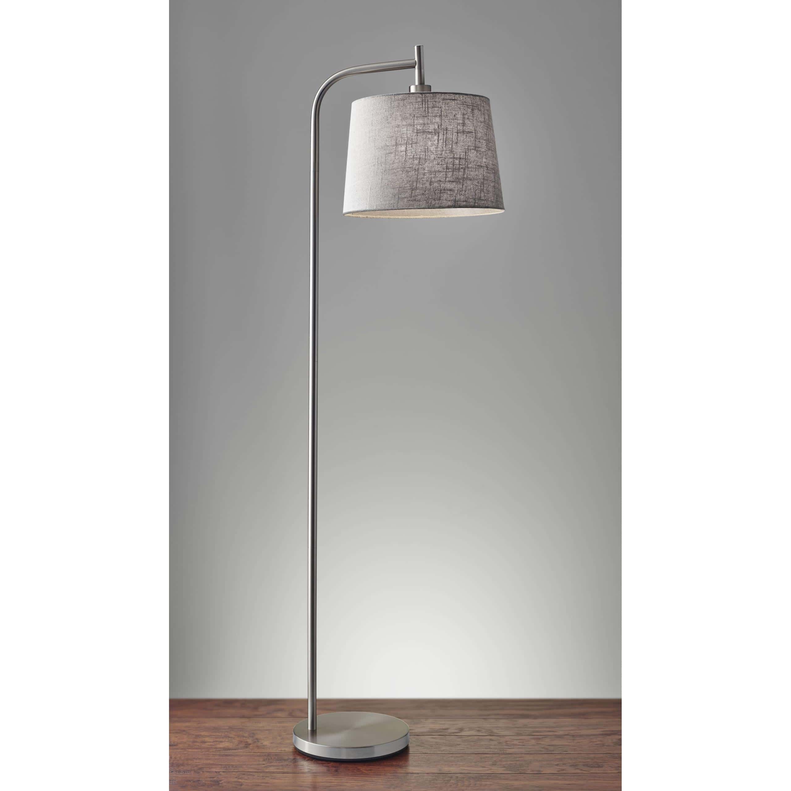 Blake Floor Lamp (Brushed Steel) at Futonland