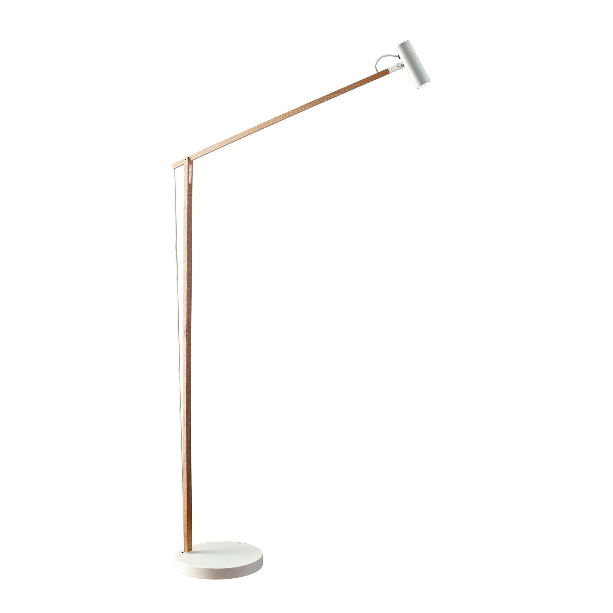 Crane Natural Wood/White Led Floor Lamp by Adesso Furniture