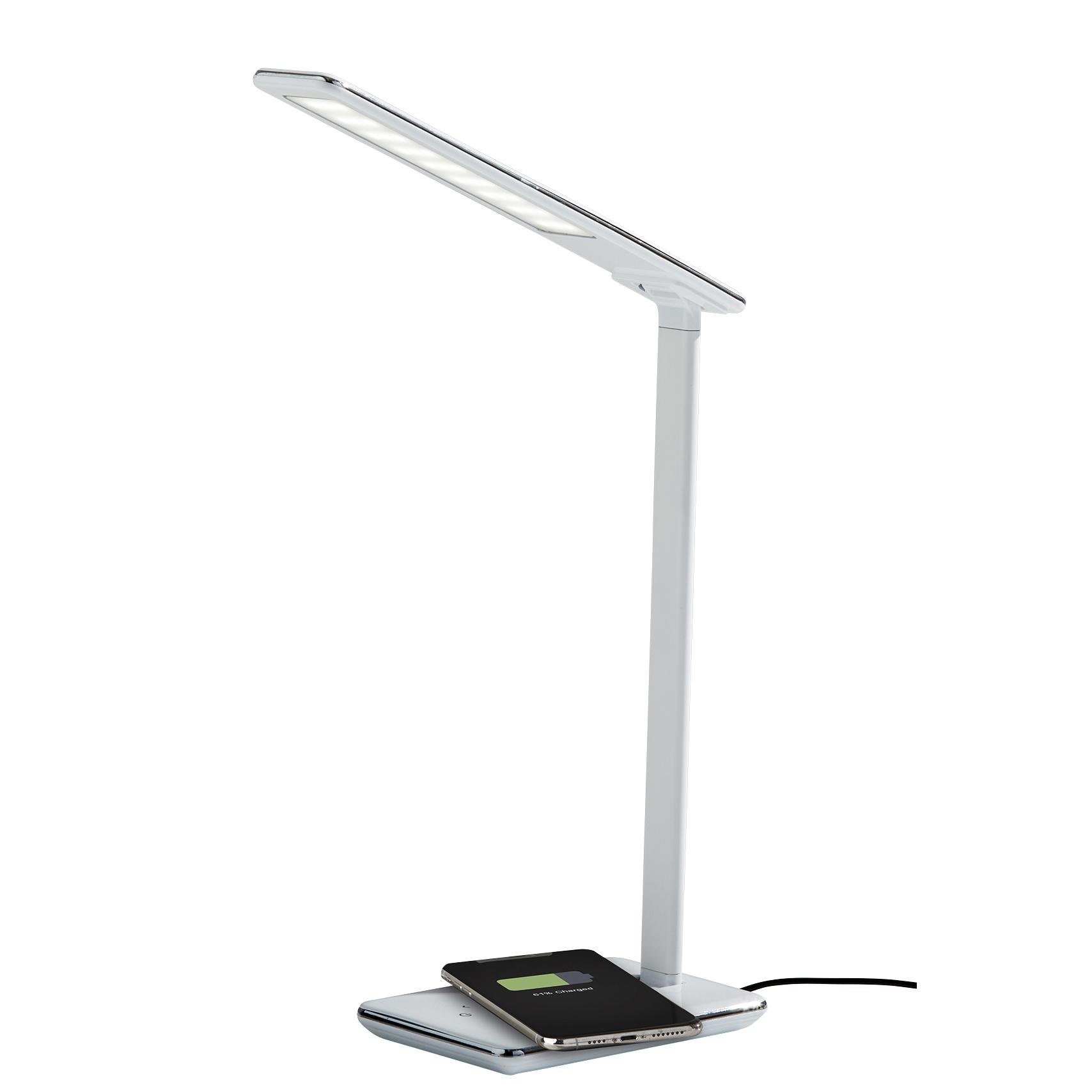 Declan White Led Adesso Charge Multi-Function Desk Lamp by Adesso Furniture