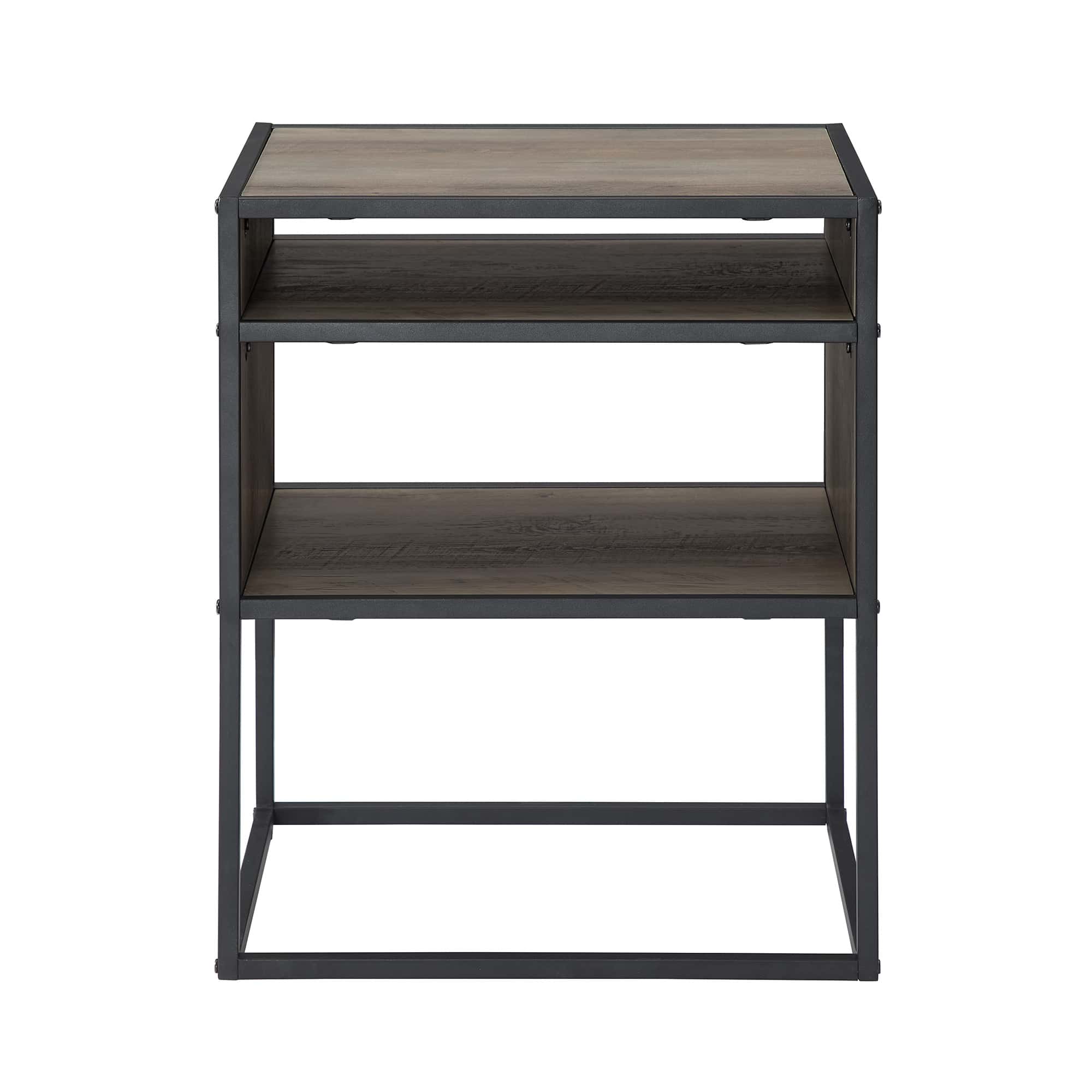 Industrial Modern Side Table - Grey Wash by Walker Edison