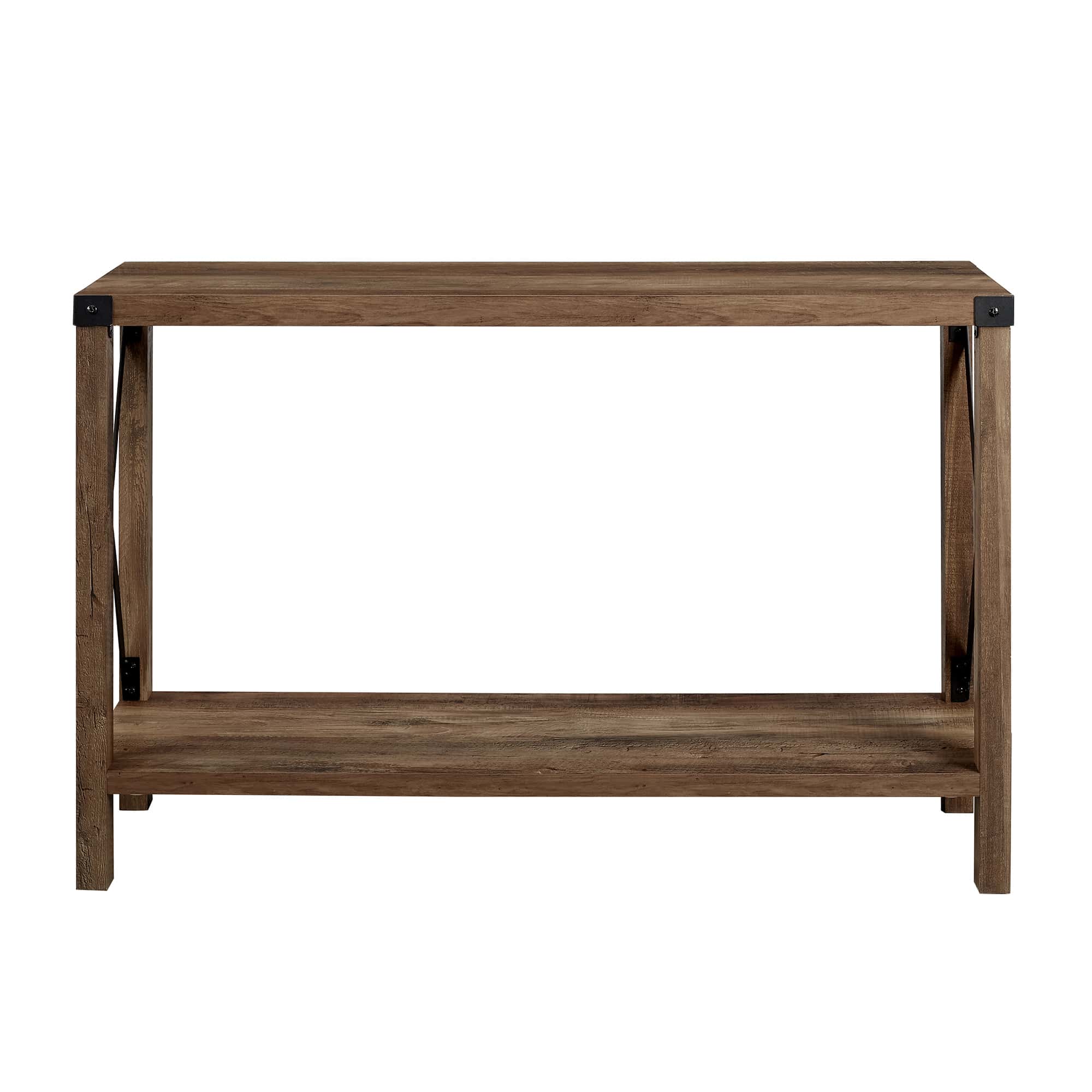 46 Inch Rustic Farmhouse Entryway Table - Rustic Oak at Futonland