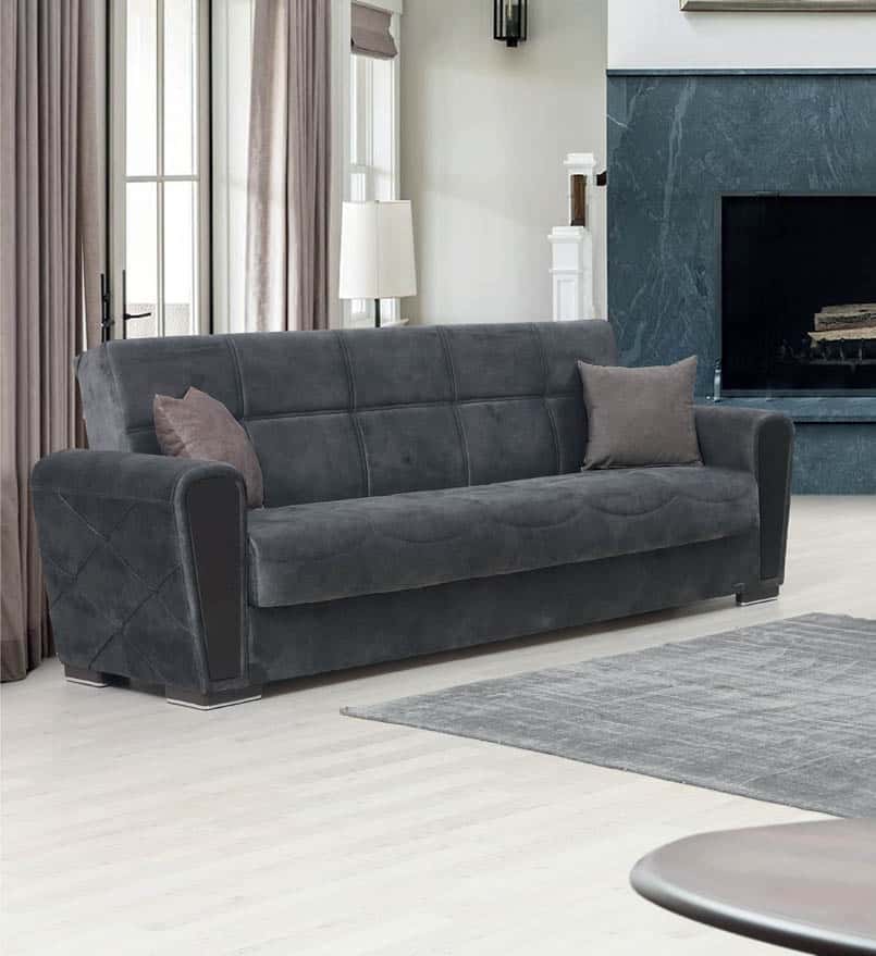 Alex Gray Fabric Sofa Bed by Alpha Furniture