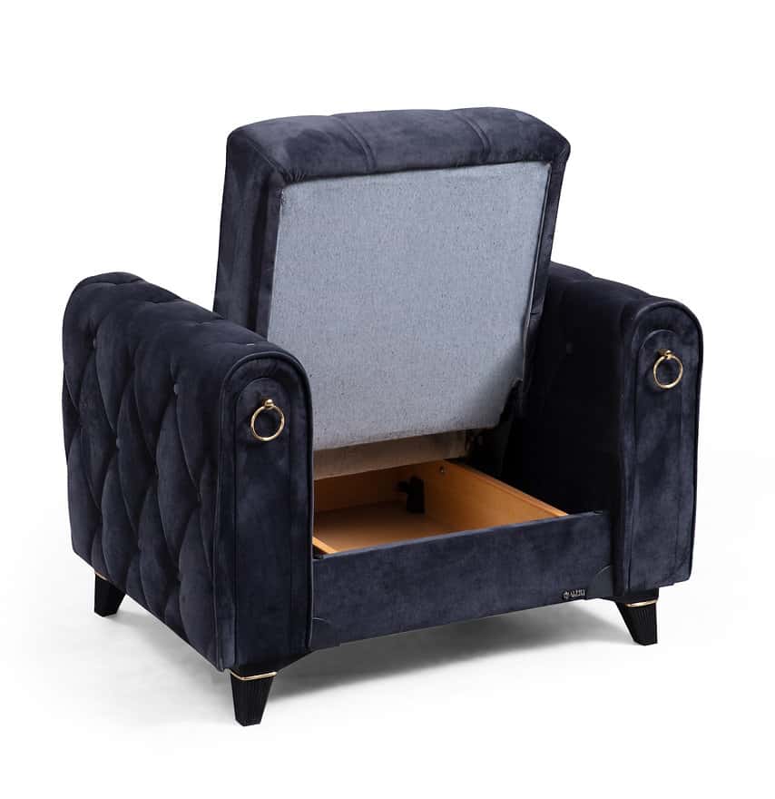 Istanbul Dark Gray Velvet Fabric Chair at Futonland