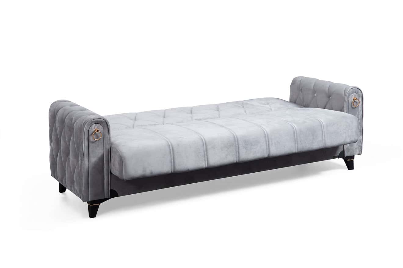 Kalexy Upholstered Sofa Rosdorf Park Fabric: Gray Velvet