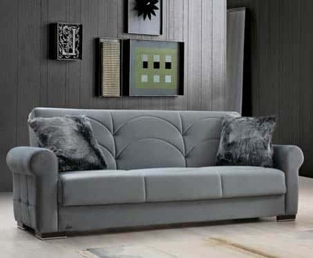 Madrid Gray Fabric Sofa Bed by Alpha Furniture