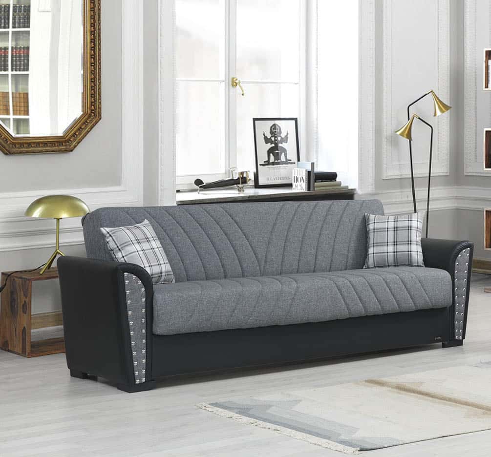 Salinas Gray Microfiber Sofa Bed At