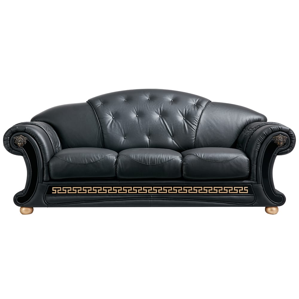 Apolo Black Leather Sofa Bed by ESF