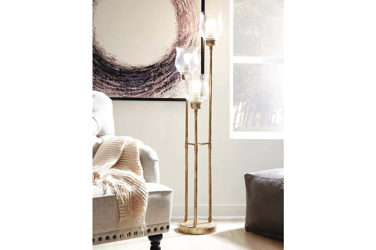Full-Page Magnifier Floor Lamp - Gold - The Vermont Country Store