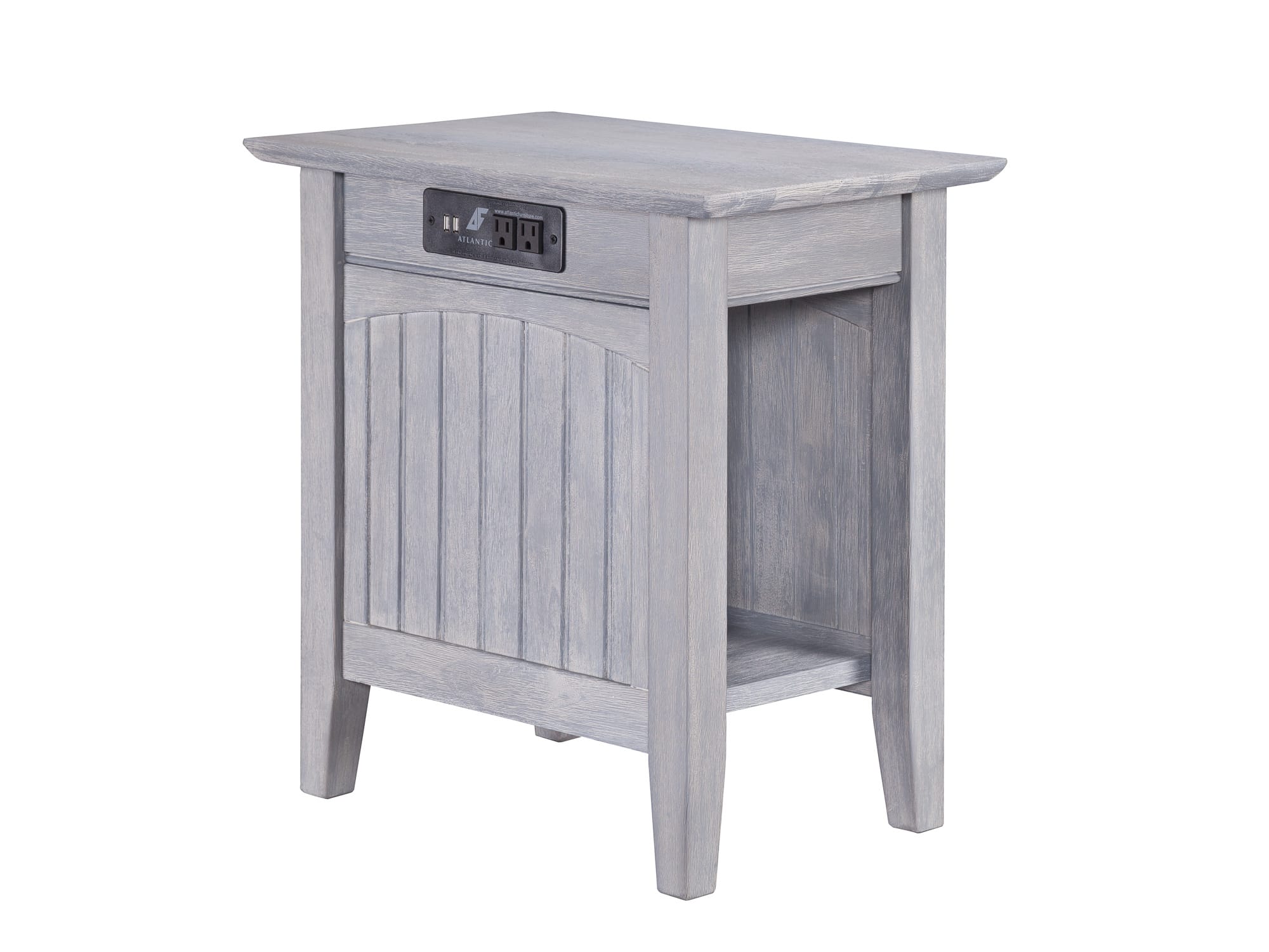Nantucket Chair Side Table Driftwood Gray w/Charger by Atlantic Furniture