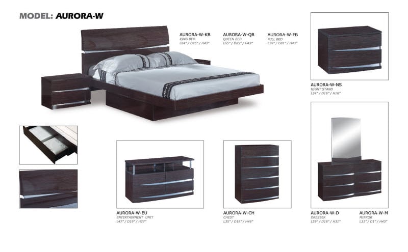 Aurora - Wenge Bedroom Set - Thumbnail 2