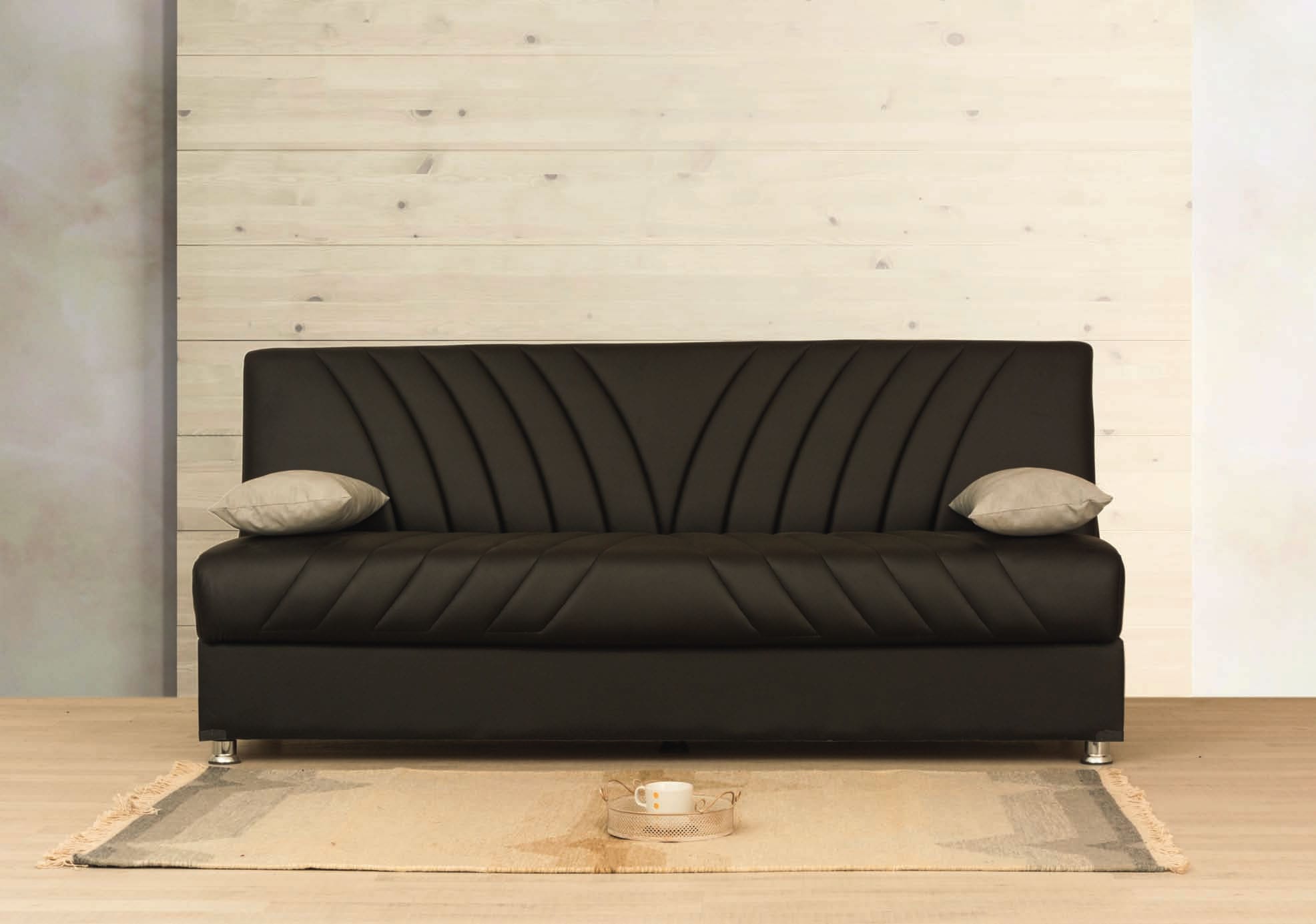 Binni Brown Pu Leather Sofa Bed By Alpha Furniture